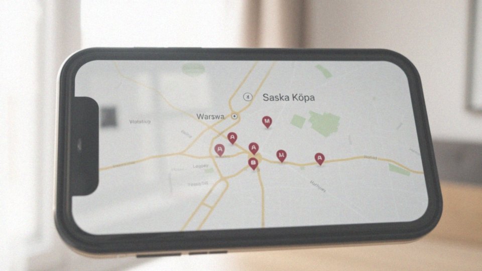 Jakie obiekty noclegowe są widoczne na mapie Saska Kępa?