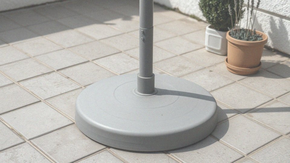 Jakie są główne cechy betonowej podstawy pod parasol?