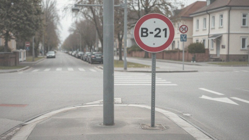 Jak znak B-21 wpływa na manewry na drodze jednokierunkowej?